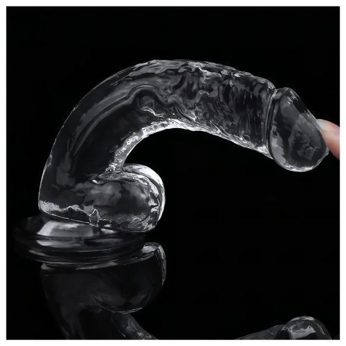 Lovetoy Flawless Clear - tapadókorongos dildó - 19cm (átlátszó)