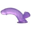 Lovetoy Jelly Studs - tapadókorongos dildó - 15cm (lila)
