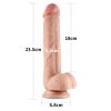 Lovetoy Sliding-Skin - kétrétegű dildó - 23cm (natúr)