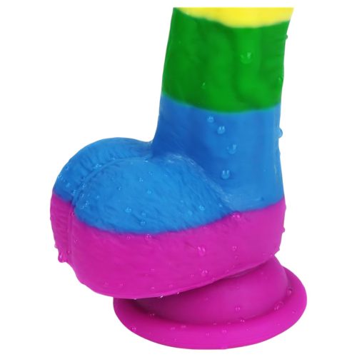 Lovetoy Prider - élethű szilikon dildó - 19cm (szivárvány)