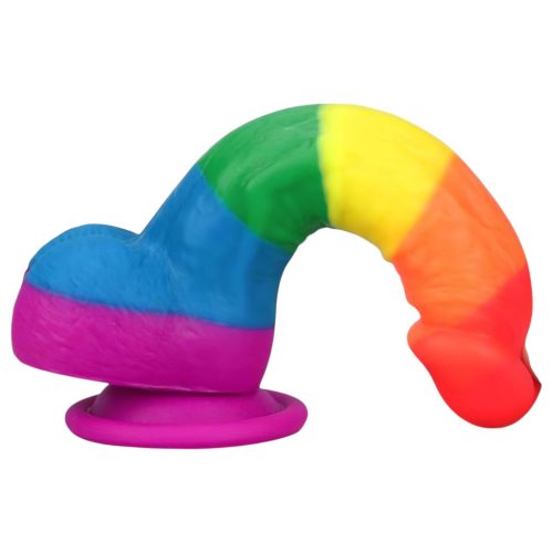 Lovetoy Prider - élethű szilikon dildó - 19cm (szivárvány)