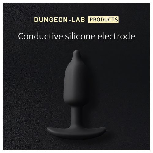 DG-LAB - kétpólusú, vezetőképes szilikon elektro análkúp (fekete)