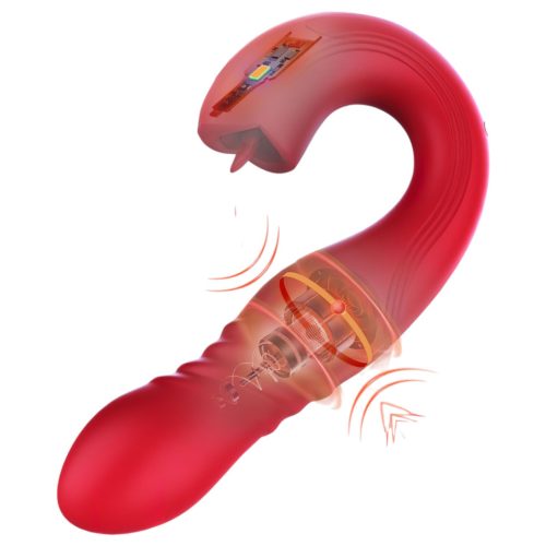 Honey Play Box Joi Thrust 2 - okos lökő, nyaló vibrátor (piros)