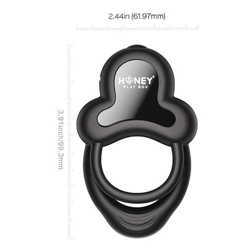 Honey Play Box Anello - okos vibrációs pénisz- és heregyűrű (fekete)