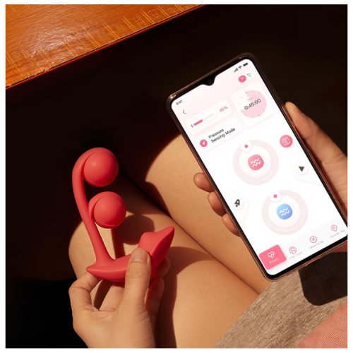 Honey Play Box Melody - okos, gyöngyös 2in1 vibrátor (piros)