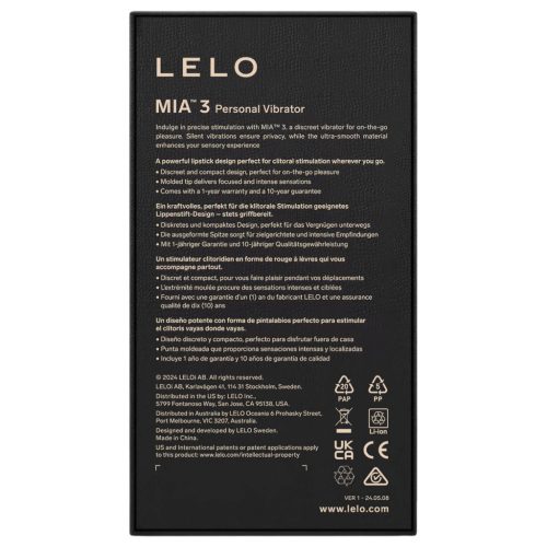 LELO Mia 3 - utazó rúzs vibrátor (fekete)