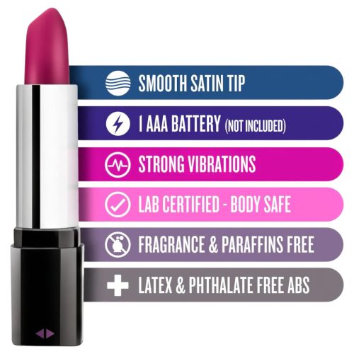 Blush Lipstick Rosé - vízálló rúzs vibrátor (fekete-pink)