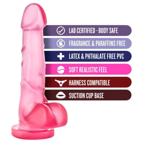 B Yours Sweet N Hard 4 - herés dildó - 18cm (pink)