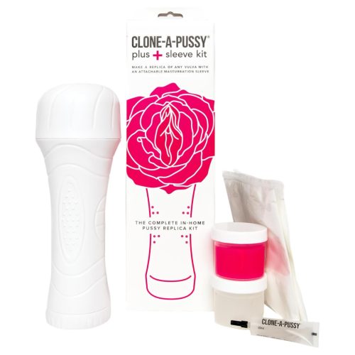 Clone-a-Pussy - puncimásoló és mandzsetta készlet (pink)