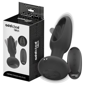 Addicted Toys - mozgó nyelves análvibrátor (fekete)
