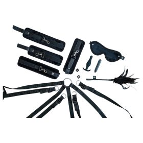 Sei Mio - ágyhoz rögzíthető bondage szett (fekete)