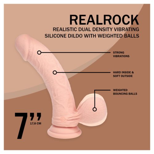 RealRock - dupla sűrűségű élethű vibrátor (testszínű) - 18 cm