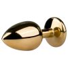 Easytoys Metal No.1 - lila köves kúp anál plug - arany (2,5cm)