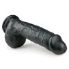 Easytoys - tapadókorongos, herés dildó (22,5cm) - fekete