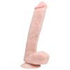 Easytoys - tapadókorongos, herés nagy dildó (26,5cm) - natúr