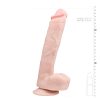 Easytoys - tapadókorongos, herés nagy dildó (26,5cm) - natúr