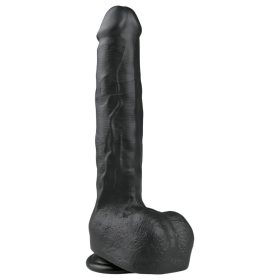   Easytoys - tapadókorongos, herés nagy dildó (29,5cm) - fekete