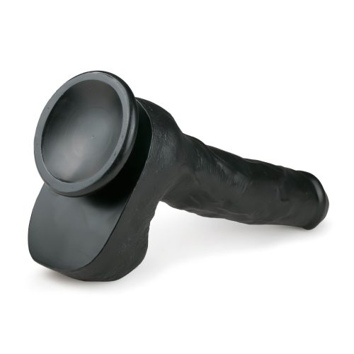 Easytoys - tapadókorongos, herés nagy dildó (29,5cm) - fekete