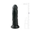 Easytoys - tapadókorongos élethű dildó (15,5cm) - fekete