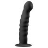 Easytoys Ribbed - tapadókorongos anál dildó (14cm) - fekete