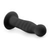 Easytoys Ribbed - tapadókorongos anál dildó (14cm) - fekete