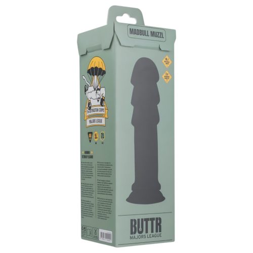 BUTTR Madbull Muzzl - tapadókorongos dildó (fekete)