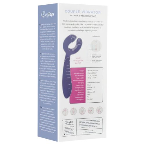 Easytoys Couple - akkus, vízálló párvibrátor (lila)