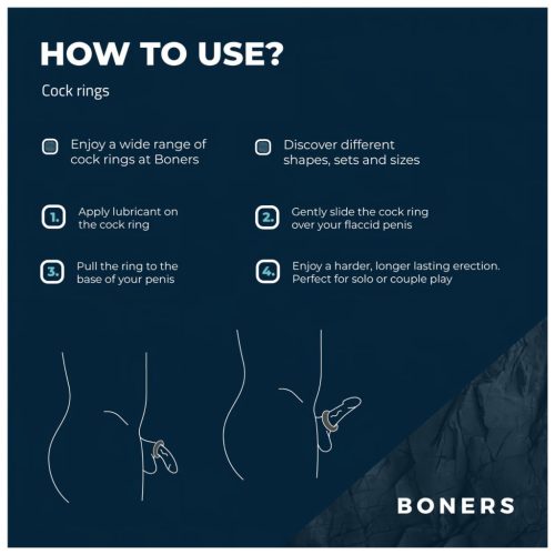 Boners Ergo - szilikon péniszgyűrű (szürke)