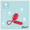 Teazers Rose - lökő vibrátor nyelves csiklóizgatóval (piros)