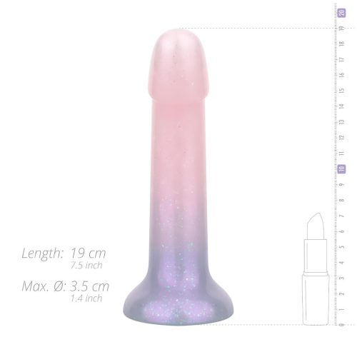EasyToys Mermaid - csillámos dildó - 19cm (pink)