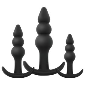 EasyToys - gömbös anál plug szett - 3 részes (fekete)
