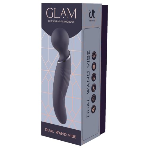 Glam - kétvégű wand vibrátor (sötétszürke)