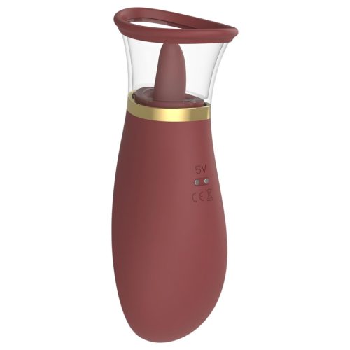 Dreamtoys Roxy - szívó-nyaló vibrátor (bordó)
