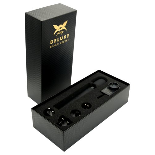 Wand vibrátor Pixey Deluxe Black Velvet M – 4 fokozat, fekete