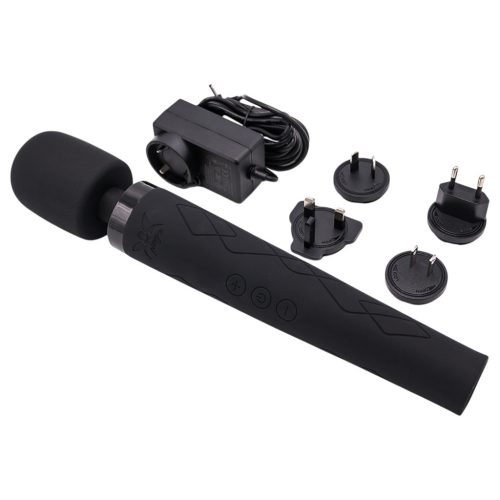 Wand vibrátor Pixey Deluxe Black Velvet M – 4 fokozat, fekete