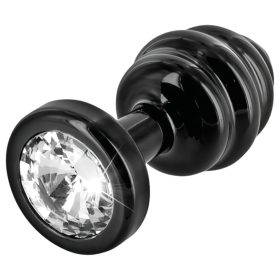 DIOGOL Anni - bordázott anál plug - fekete - (3cm)